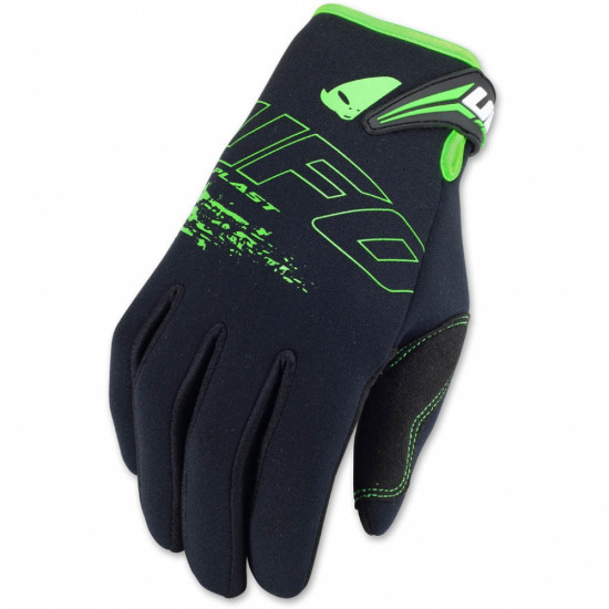 UFO gloves CROSS NEOPREN autumn and winter color black/green FLUO size L