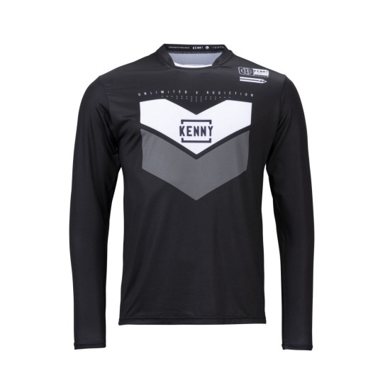 KENNY RACING MTB CYCLING JERSEY MODEL PROLIGHT BLACK / GREY COLOUR BLACK / GREY / WHITE SIZE XL