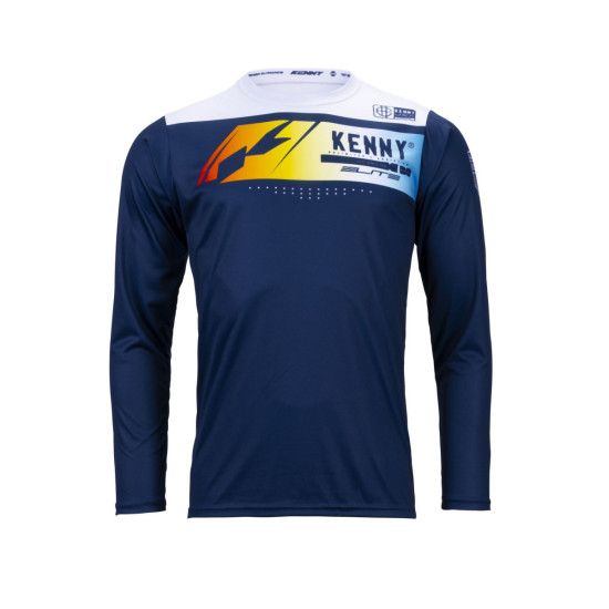 KENNY RACING MTB CYCLING JERSEY ELITE NAVY BLUE / WHITE / RED SIZE XXL