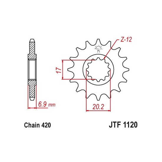 Minarelli AM6 front drive sprocket
