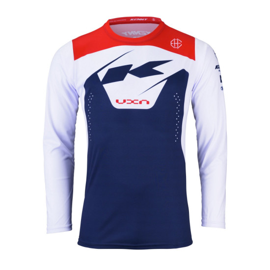 KENNY RACING MTB CYCLING JERSEY ELITE NAVY BLUE / WHITE / RED SIZE M