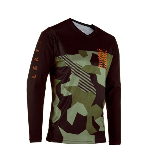 LEATT MTB GRAVITY 3.0 JERSEY CAMO COLOR GREEN / BLACK SIZE S