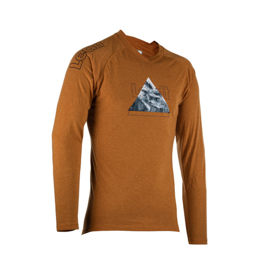 LEATT MTB GRAVITY 2.0 JERSEY SUEDE RUST COLOR SIZE M