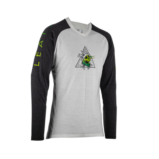 LEATT MTB GRAVITY 2.0 JERSEY ZOMBIE COLOR WHITE / BLACK SIZE S