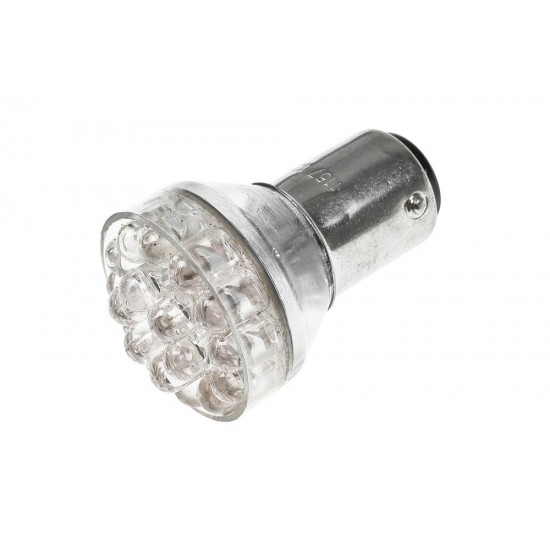 Lemputė dviejų kontaktų BAY15D 12V 12x LED, balta