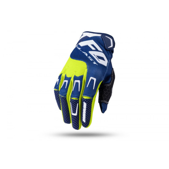 UFO gloves IRIDIUM CROSS / E-BIKE color blue yellow FLUO size L - UFO collection 2022