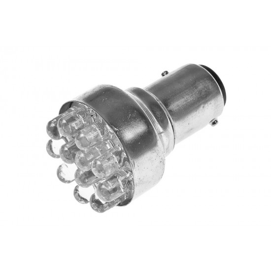 Lemputė dviejų kontaktų BAY15D 12V 12x LED, balta
