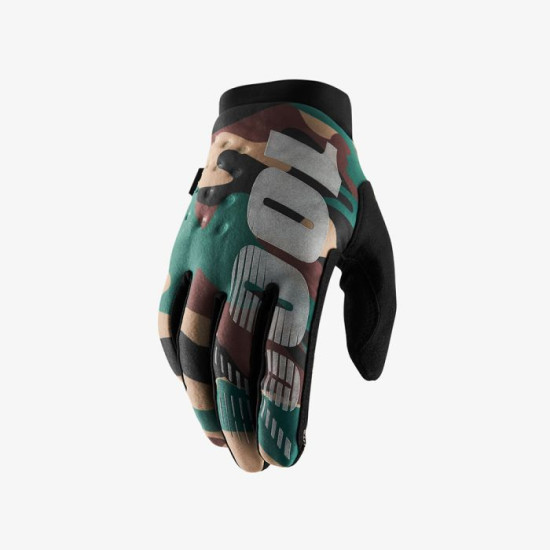 100 PERCENT (2022) gloves CROSS/ENDURO model BRISKER SOFTSHELL color black/CAMO size XL old code: 10016-061-13
