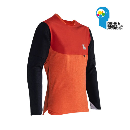 LEATT MTB CYCLING JERSEY ALLMTN 5.0 JERSEY GLOW COLOR ORANGE / BLACK SIZE M