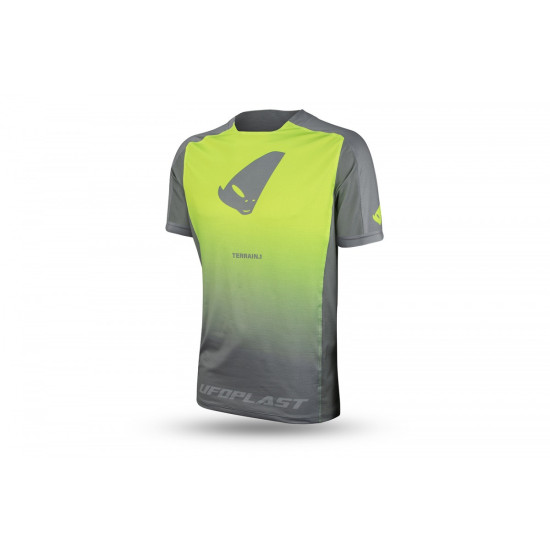 UFO MTB / E-BIKE TERRAIN SV1 JERSEY MADE IN ITALY (SHORT SLEEVE) COLOR GREY / FLUO YELLOW SIZE M - COLLECTION 2025 / 202