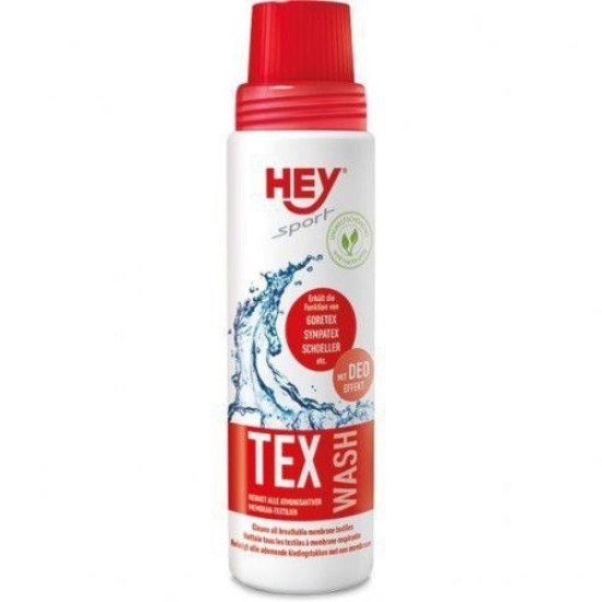 MODEKA HEY TEX WASH SKALBIMO PRIEMONĖ, SKIRTA APSAUGINTI GORE-TEX, SYMPTEX TEKSTILĘ - TALPA 250 ML