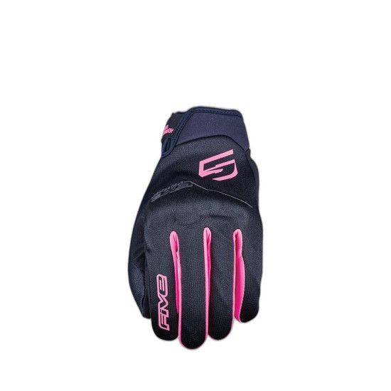 FIVE GLOVES GLOBE EVO MOTERINĖS TEKSTILINĖS PIRŠTINĖS, MOTERIŠKOS, JUODA / FLUORO ROŽINĖ, 7 DYDIS (XS)