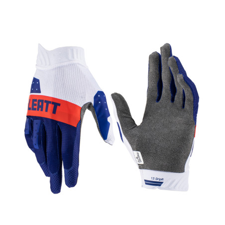 LEATT (2023) pirštinės MOTO 1,5 GRIPR GLOVE ROYAL spalva tamsiai mėlyna/balta/raudona dydis XL