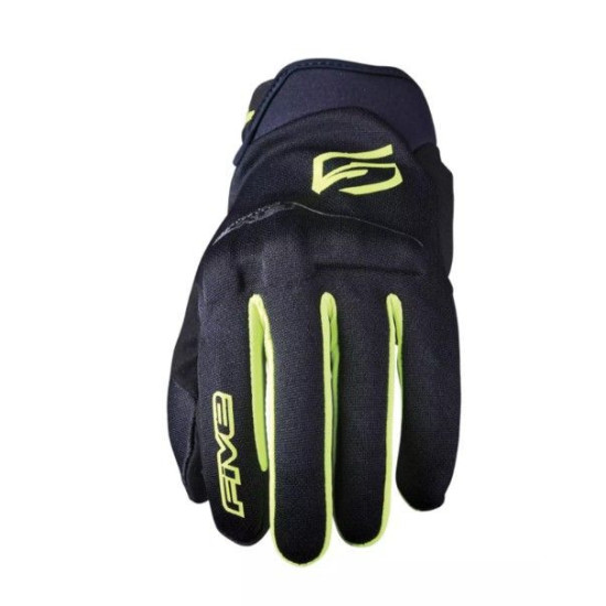 FIVE GLOVES GLOBE EVO TEXTILE GLOVES COLOR BLACK / FLUO YELLOW SIZE 8 (S)