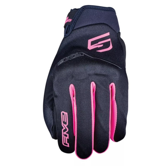 FIVE GLOVES GLOBE EVO WOMAN TEXTILE GLOVES WOMEN'S COLOR BLACK / FLUO PINK SIZE 8 (S)