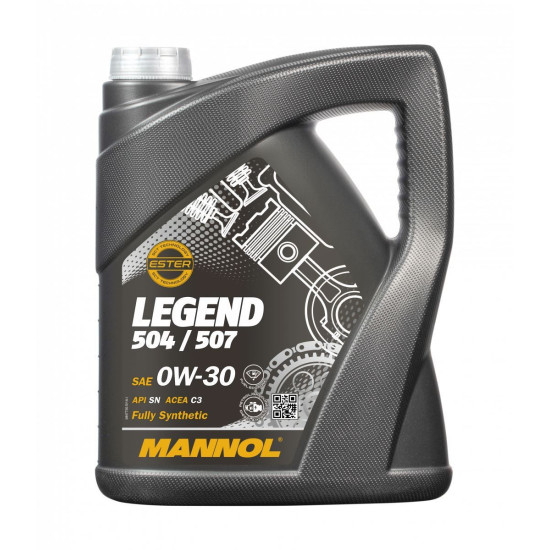 MANNOL CAR ENGINE OIL 0W30 LEGEND 504 / 507 5 LITERS (7730) (SYNTHETIC)