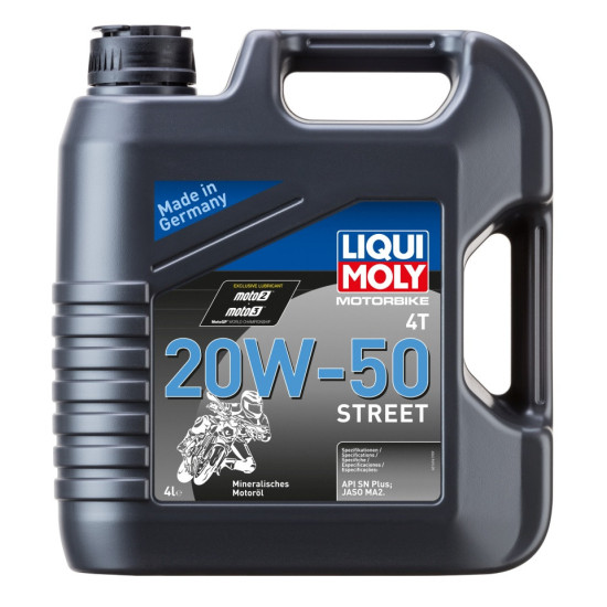 LIQUI MOLY MINERALINĖ VARIKLIO ALYVA MOTOCIKLUI 4T 20W50 STREET 4L (4)