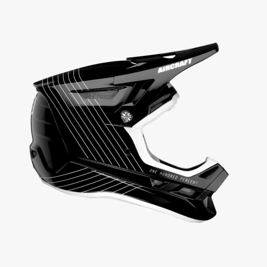 100 procentų akcija MTB dviratininkų šalmas „Aircraft“, kompozitinės spalvos, juoda / balta, dydis S (55-56 cm)