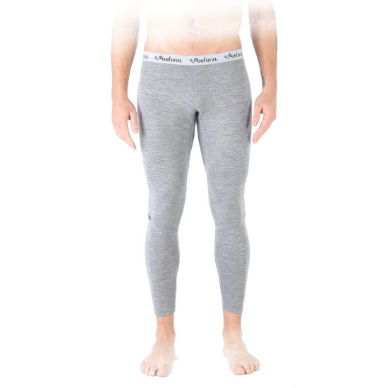 VYRIŠKI WOOLONA PATCH TERMOAKTYVŪS APATINIAI DRABUŽIAI (KELNĖS) (100 % MERINO VILNA) SPALVIS PILKA DYDIS XL