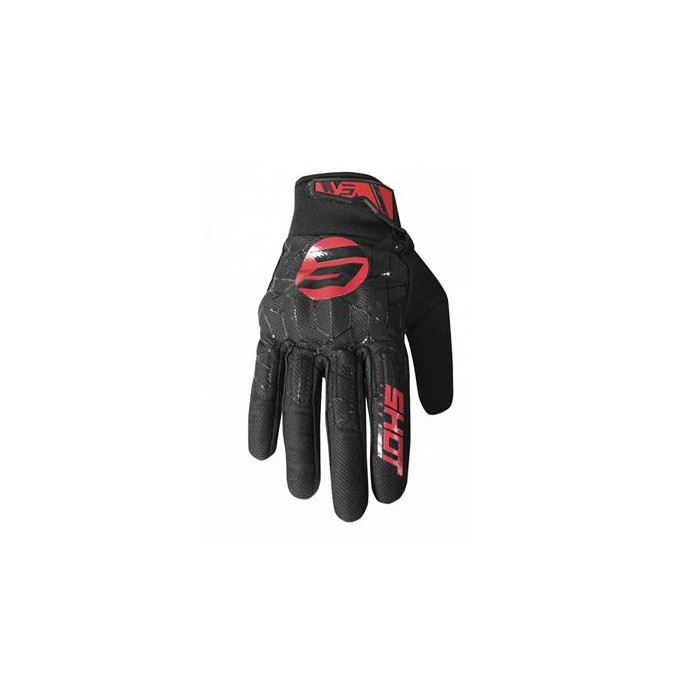 SHOT RACING (2022) pirštinės CROSS/ENDURO GLOVES DRIFT SPIDER RED spalva juoda/raudona dydis 9