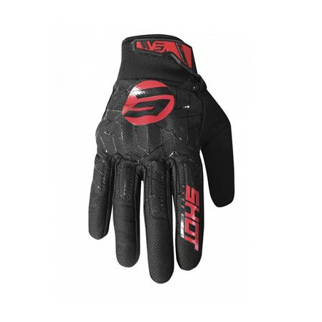SHOT RACING (2022) pirštinės CROSS/ENDURO GLOVES DRIFT SPIDER RED spalva juoda/raudona dydis 9