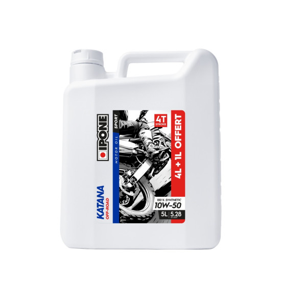 IPONE KATANA OFF ROAD 10W50 ENGINE OIL 100% SYNTHETIC 5L (ESTER, MA2) - PROMOTION 4+1 (AKC) (4) REPLACES 800017