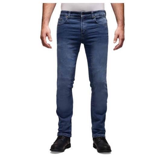 MODEKA ROOKE MOTORCYCLE JEANS TROUSERS, BLUE (WORN OUT), SIZE 33