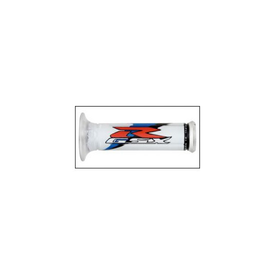 HARRI'S GRIPS 01687-GSRA GSXR RESTYLED (125MM/22MM) WITH HOLE COLOR BLUE/WHITE/RED (2017)