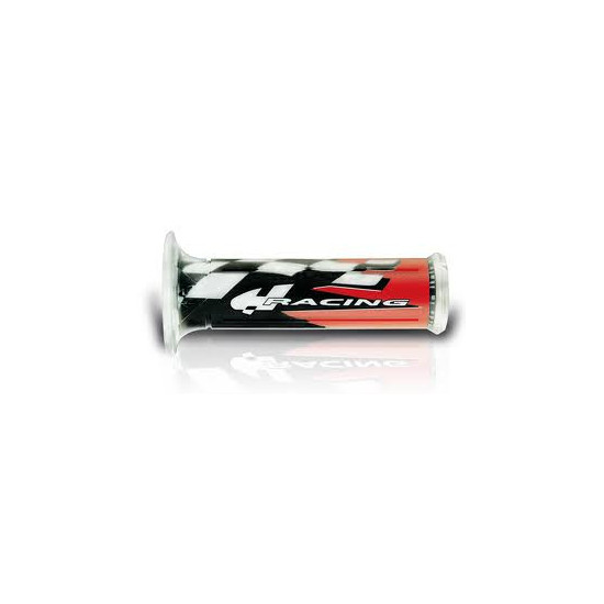 HARRI'S GRIPS 0187-HRR RACING (120MM / 22MM) WITH HOLE COLOR BLACK / WHITE / RED (2017)