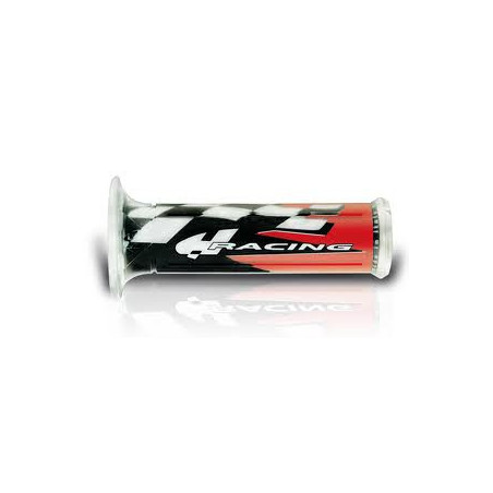 HARRI'S GRIPS 0187-HRR RACING (120MM / 22MM) WITH HOLE COLOR BLACK / WHITE / RED (2017)