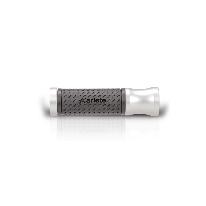 ARIETE PLĖVELĖS RANKENOS ALU-RUB LOCK-ON SISTEMA (125 MM) SU SIULE SIDABRINĖS SPALVOS