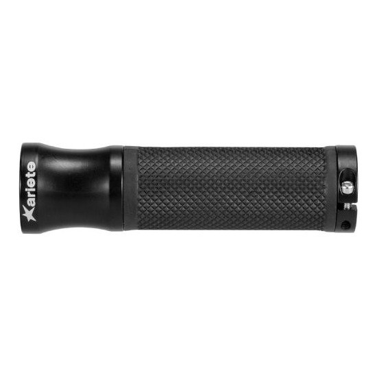 ARIETE ROAD GRIPS ALU-RUB LOCK-ON SYSTEM (125 MM) WITH HOLE, BLACK