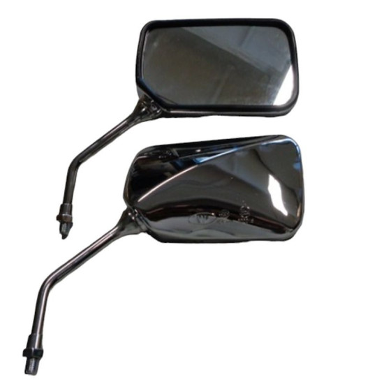GZ UNIVERSAL MIRROR WITH APPROVAL (M10 / 1.25) RIGHT THREAD, SILVER COLOUR (SET OF 2)