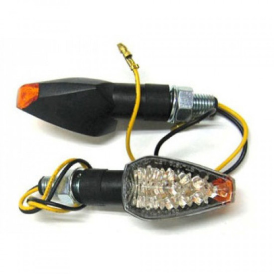 FAR SET OF APPROVED LED TURN SIGNAL LIGHTS (2 PCS.) ALUMINUM, BLACK