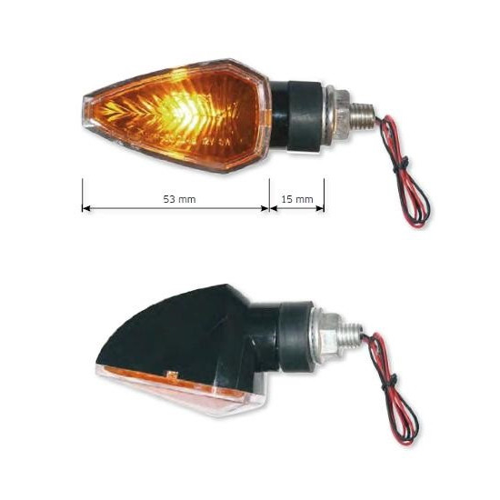 FAR SET OF APPROVED TURN INDICATORS (2 PCS - 21W), BLACK (SHORT - 78MM)