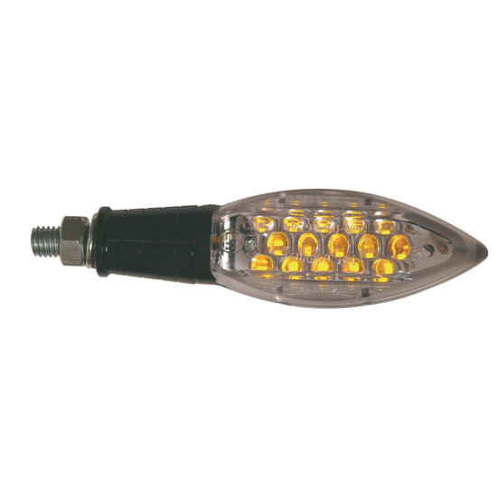 TOLIMAS PATVIRTINTŲ LED POSŪKIŲ ŽIBINTŲ RINKINYS (2 VNT.) ALIUMINIO JUODO (ILGIEJI - 86 MM)
