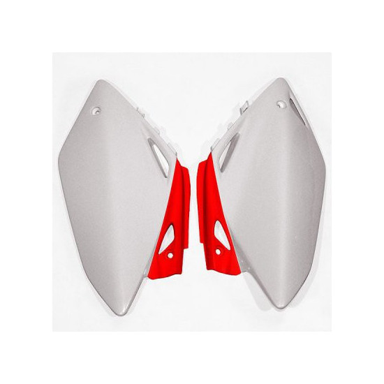 UFO GALINIAI ŠONINIAI DANGTELIAI HONDA CRF 450R '05-'06 OEM SPALVA (BALTA/RAUDONA)