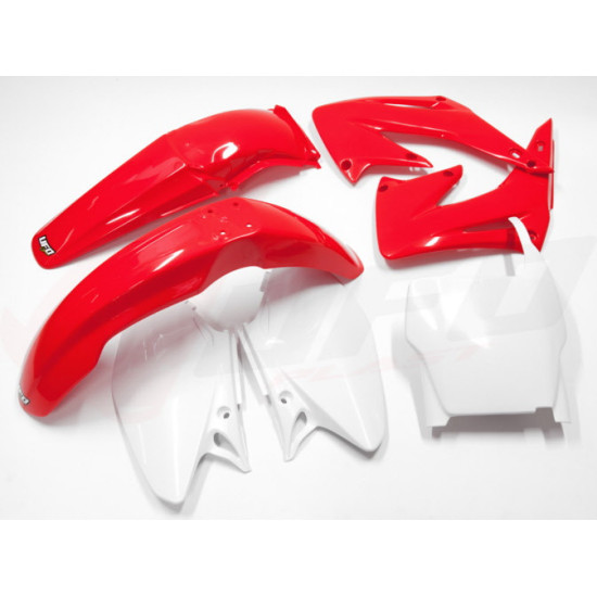 UFO PLASTIC SET HONDA CR 125 / 250 '04-'07 OEM COLOR (RED / WHITE) (HO103E999)
