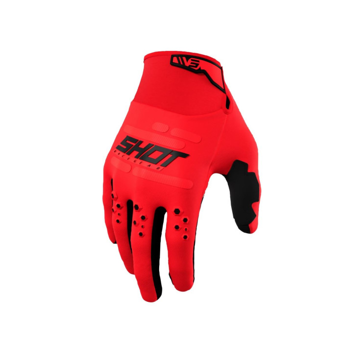 SHOT RACING (2022) pirštinės CROSS/ENDURO GLOVES VISION RED spalva raudona dydis 11