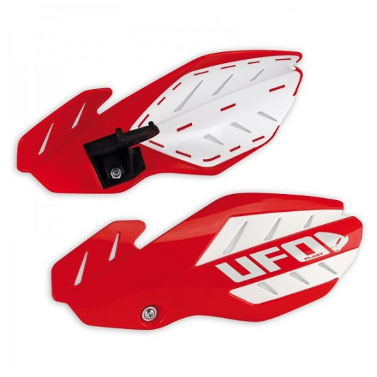 UFO HAND GUARDS FLAME HONDA CRF 250 '12-'17, CRF 450 '12-'16 RED / WHITE (WITH MOUNTS) - REPLACED BY PM01652070 + PM0167