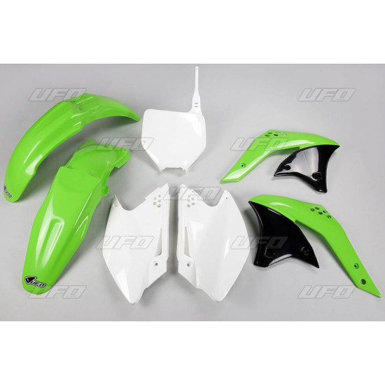 UFO PLASTIC SET KAWASAKI KXF 250 '07 OEM COLOR (GREEN/WHITE) (KA208E999)