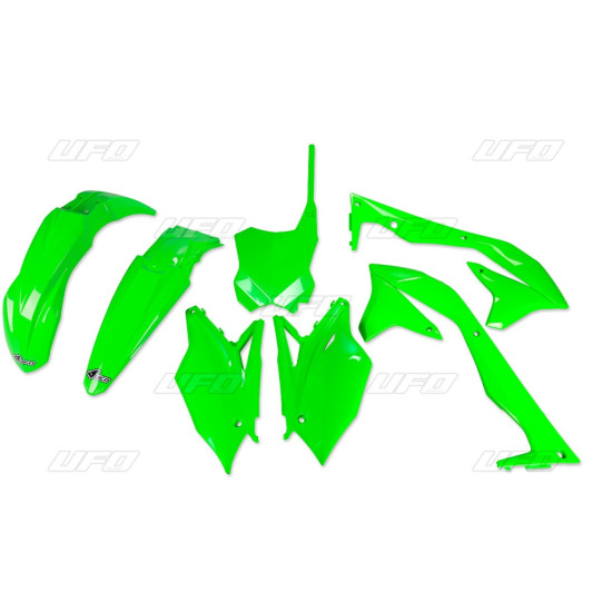 UFO PLASTIC SET KAWASAKI KXF 450 '16-'17 COLOR FLUO GREEN (KA223AFLU)