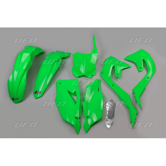 UFO PLASTIKINIS KOMPLEKTAS KAWASAKI KXF 250 '21-24, KXF 450 '19-23, SPALVA FLUO ŽALIA (KA227AFLU)