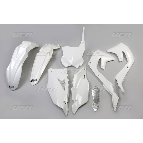 UFO PLASTIKINIS RINKINYS KAWASAKI KXF 250 '21-24, KXF 450 '19-23 BALTAS (KA227E047)