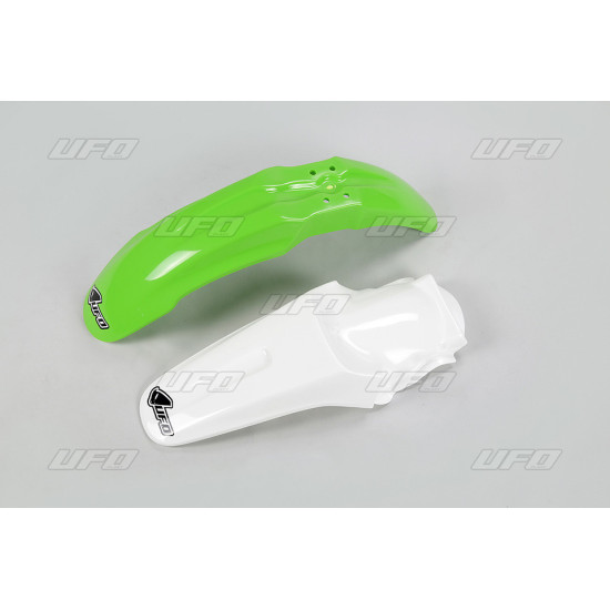 UFO FENDER SET KAWASAKI KX 85 '13 (KA02757K026, KA03715K047) GREEN / WHITE