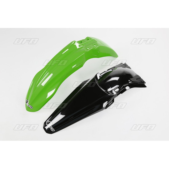 UFO FENDER SET KAWASAKI KXF 250 '13 (KA04723026, KA04721001) GREEN / BLACK