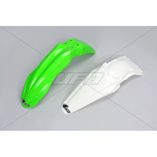 UFO FENDER SET KAWASAKI KXF 450 '13 (KA04723026, KA04721047) GREEN / WHITE