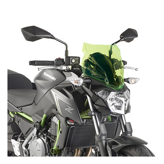 KAPPA WINDSCREEN KAWASAKI Z 650 (17-20) 28 X 33 CM LIME WITH ILLUMINATED EDGES WITH MOUNTS