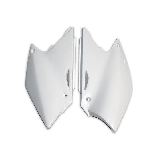 UFO REAR SIDE COVERS KAWASAKI KXF 250 '04-'05 WHITE - REPLACES SU03932041