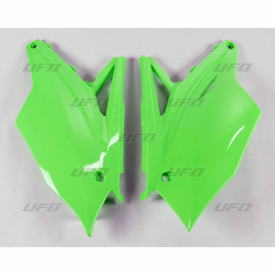 UFO GALINĖS ŠONINĖS DANGTELIO PANELĖS KAWASAKI KXF 250 17-20, KXF 450 16-18, SPALVA FLUO ŽALIA